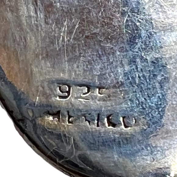 Taxco Lapis Lazuli Vintage Pendant 925 Mexico Silver 1.25” X 1” Artisan Crafted - Picture 5 of 11